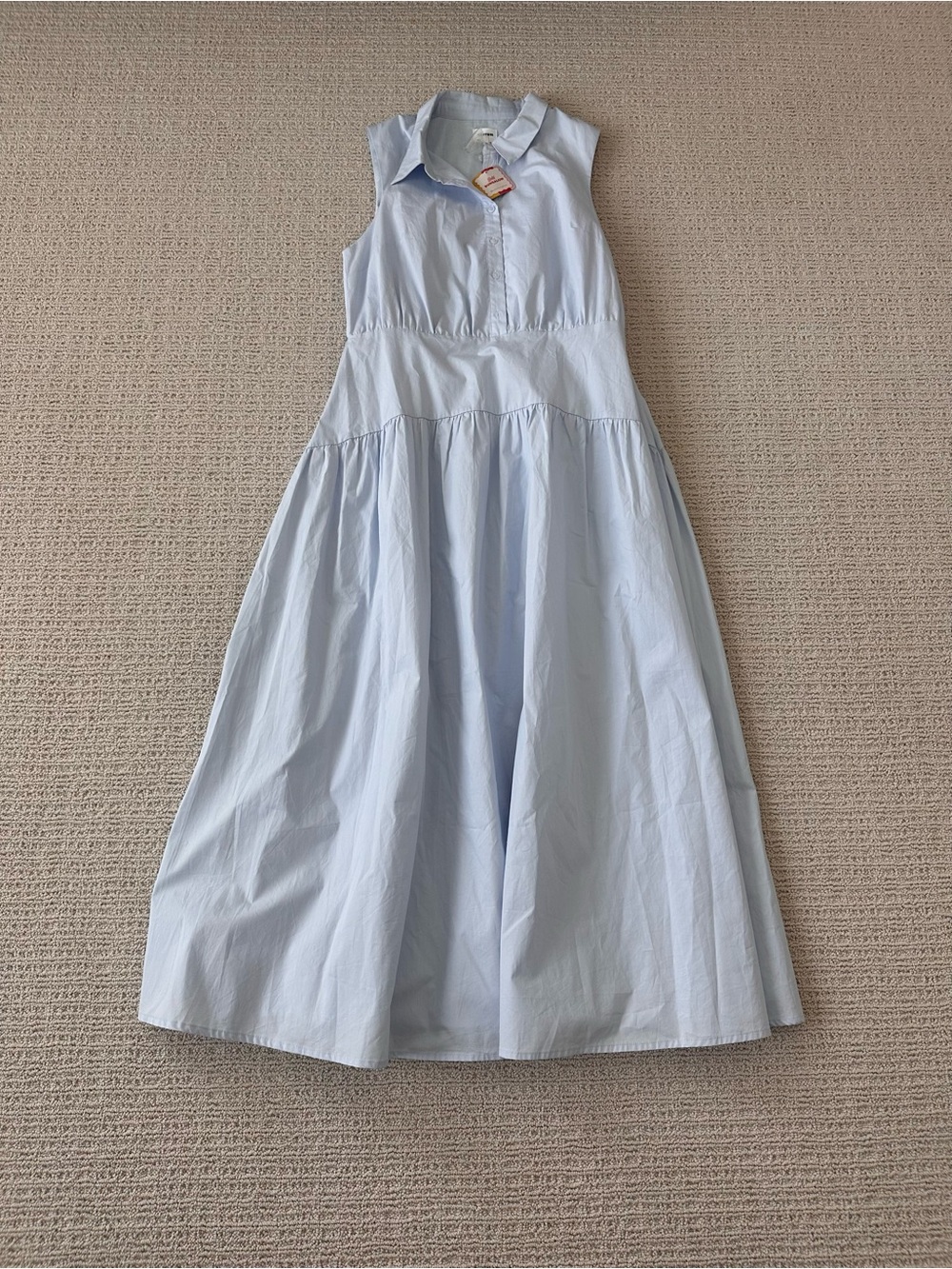 AUREUM Light Blue Sleeveless Collared Tiered Kids Dress